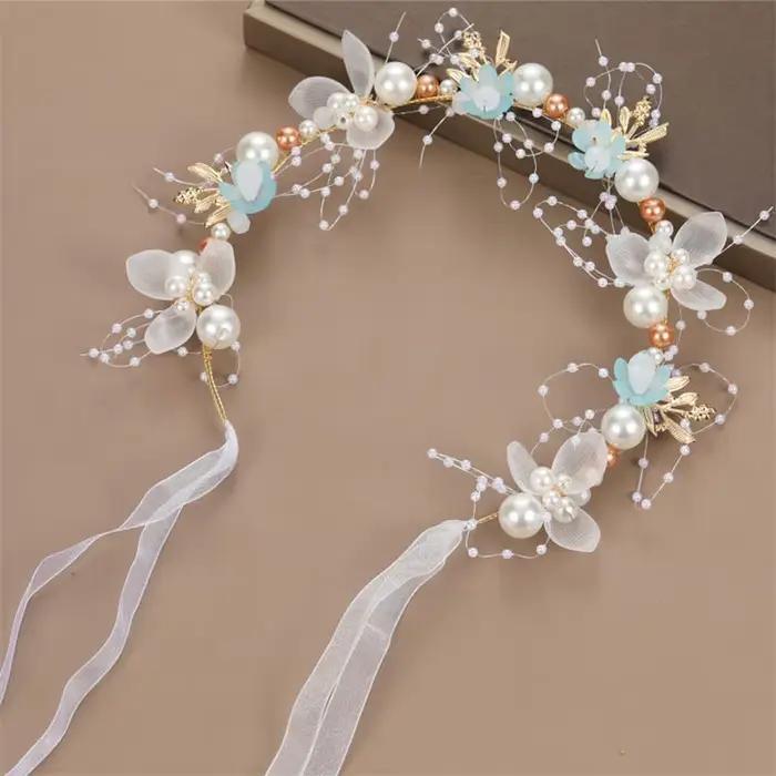 Printemps bohème filles mariée perle cheveux coiffure fleur couronne mariée guirlande tête cerceau bandeaux cheveux bijoux enfants cadeaux