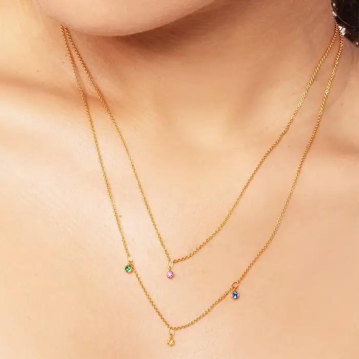 Collier Double JOBrand en argent regardé 925 pour femme