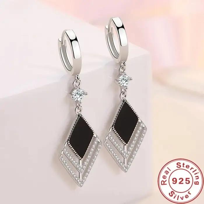 Boucles d'oreilles longues en argent Sterling 925