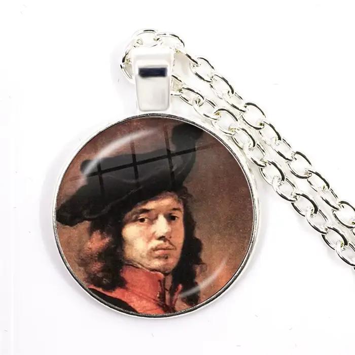 Pendentif de peinture à l'huile pour femmes et filles, 25mm, bijoux en verre, cadeau