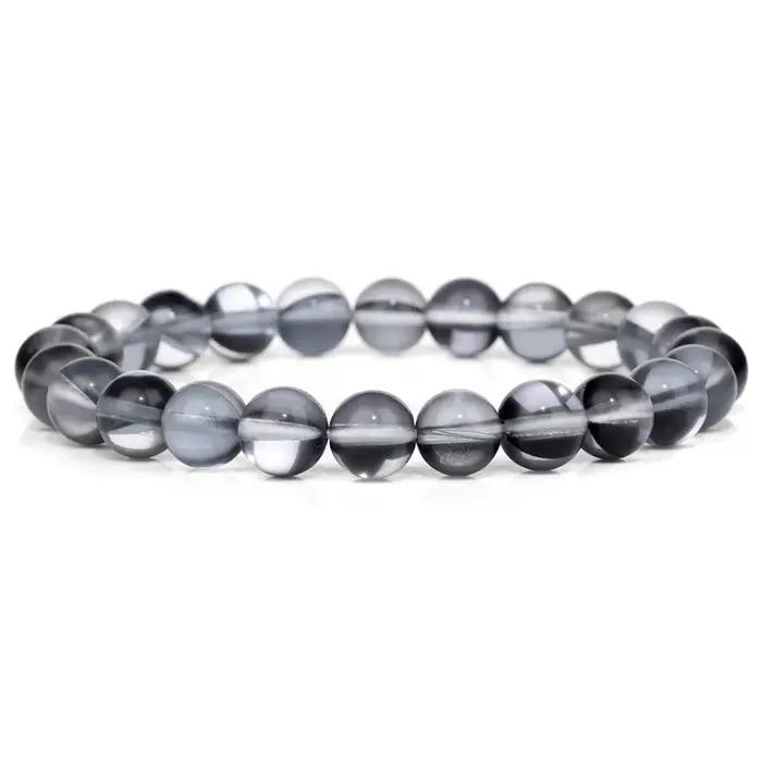Bracelet de Perles en Pierre de Lune Naturelle pour Hommes et Femmes Bijou Artificiel à La Mode Polyvalent Occasions Spéciales