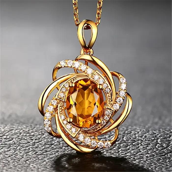 Collier pendentif topaze en or 18 carats