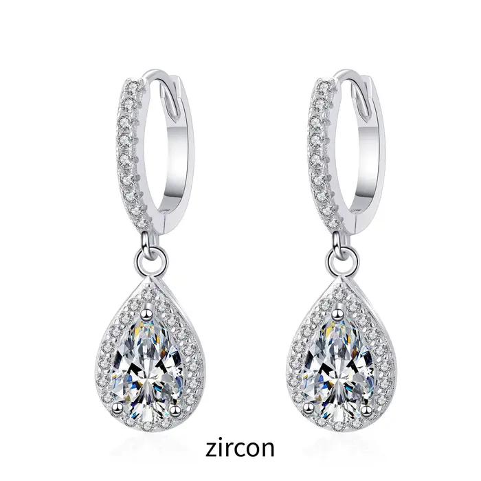 JoiasHome – boucles d'oreilles en Moissanite pour femmes, 1CT, en argent pur S925, diamants cultivés