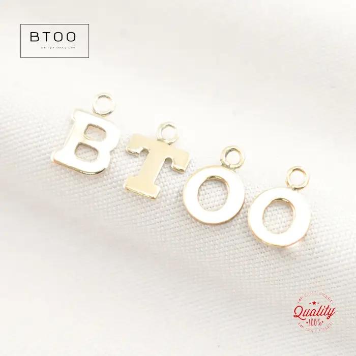 Breloque lettre bloc rempli d'or 14K