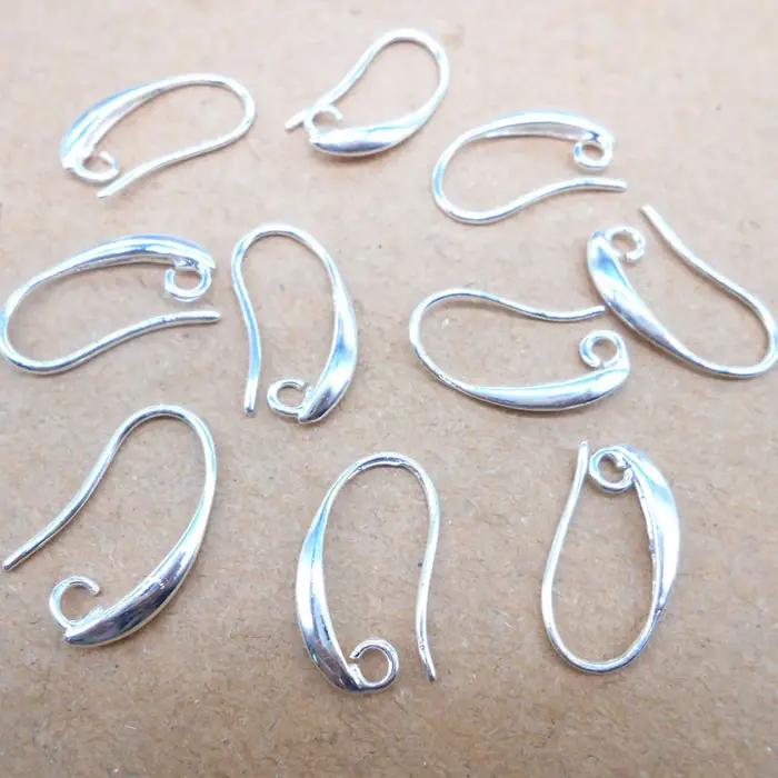 100/50/20/10 Pièces Boucles d'oreilles à boucle unique courbées lisses dorées et argentées pour accessoires de bijoux