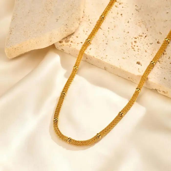 Collier chaîne de perles en maille tendance pour femmes