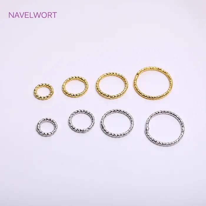 Bague fermée ronde plaquée or 18 carats en métal laiton pour créations de bijoux personnalisées et designs sophistiqués pour occasions spéciales