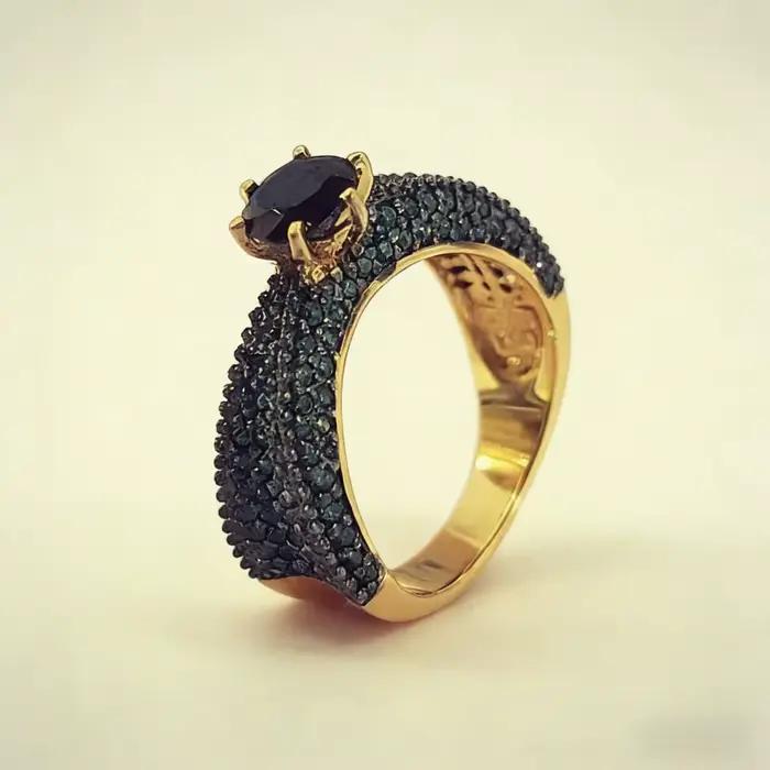 Ensemble de bagues de luxe plaquées or pour femmes