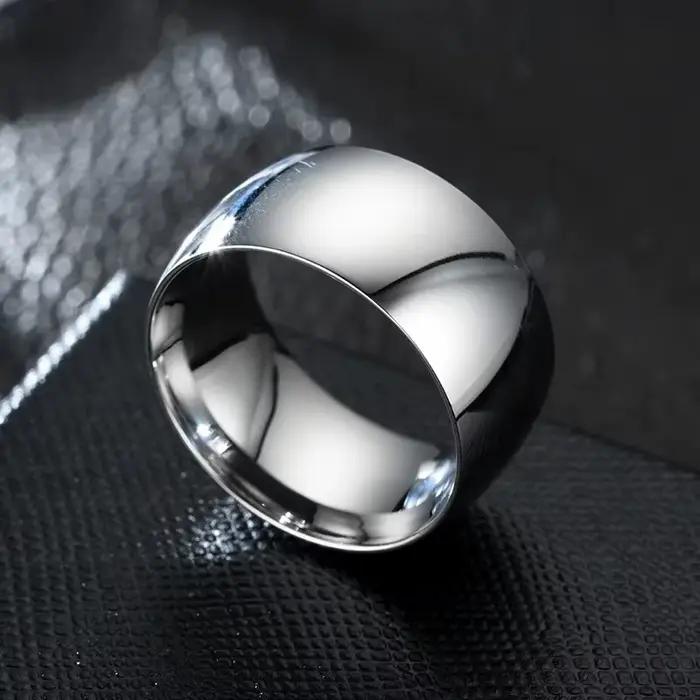 Bagues de mariage classiques Naver Fade de 12mm, couleur or, en acier inoxydable, bijoux pour hommes