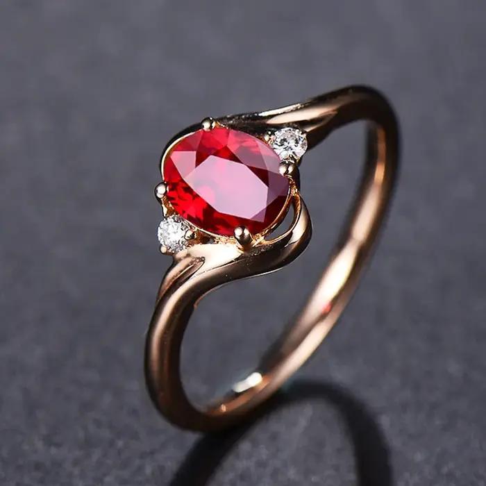 Bague en argent sterling sertie de rubis sang de pigeon pour femmes et hommes occasions spéciales mariage anniversaire engagement