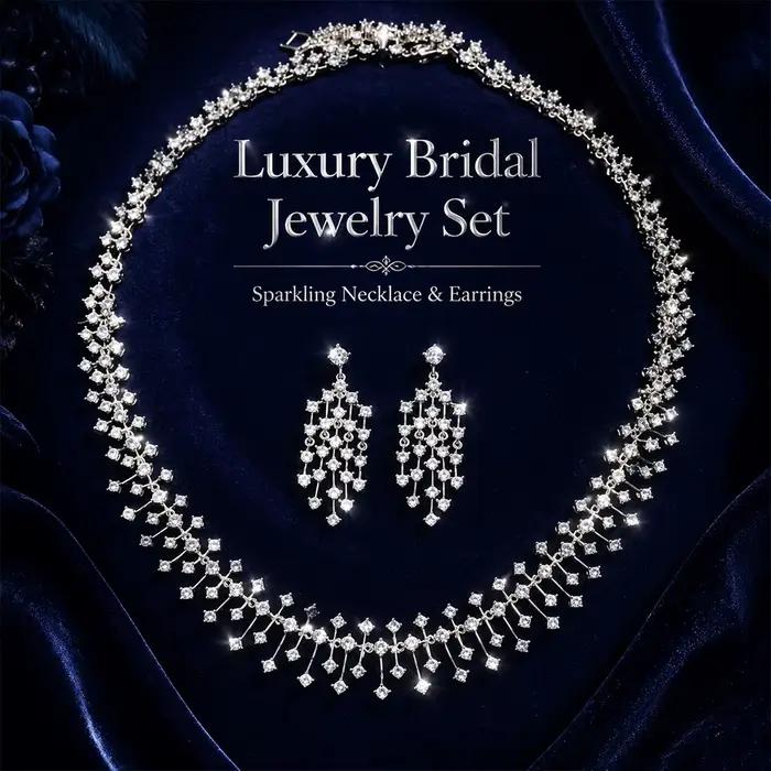 Parure de bijoux indiens CZ classique avec plaqué or 14 carats pour femmes occasions spéciales anniversaires et mariages
