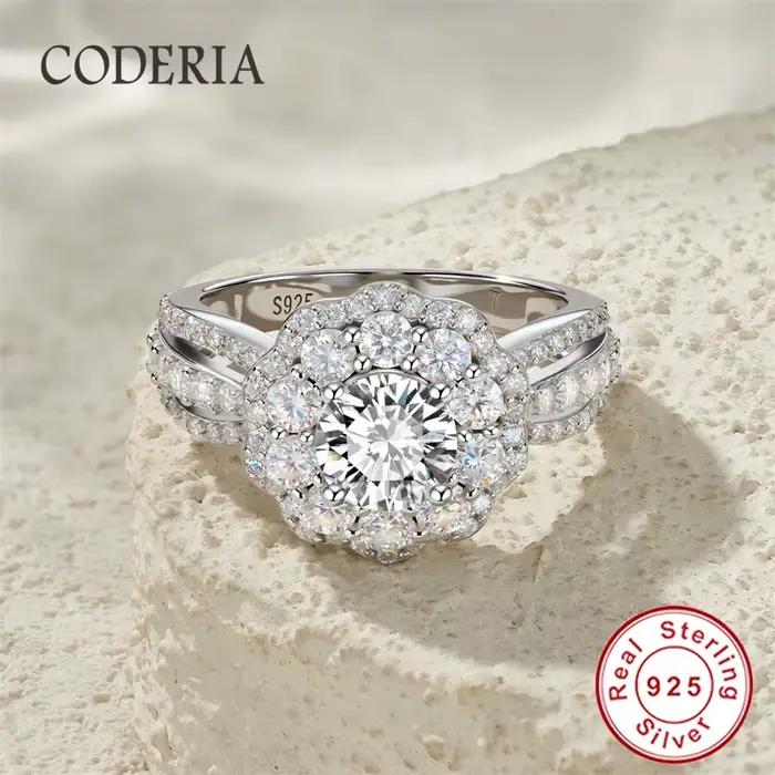 Bague de fiançailles en moissanite pleine pierre 1 carat couleur D VVS1 pour femme, en argent sterling 925, bijou cadeau pour elle, occasions spéciales, mariage, engagement, anniversaire