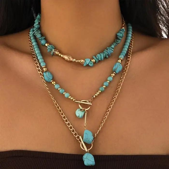 Colliers Chunky en Turquoise pour Femmes et Filles