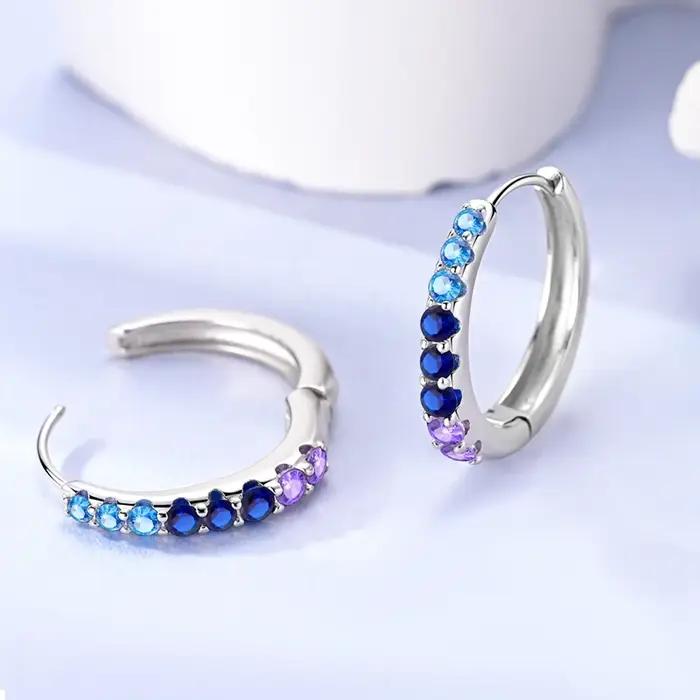 MULA boucles d'oreilles 925 en argent Sterling Zircon femme en forme de U cerceau boucle d'oreille ronde Pendientes bijoux fins cadeau de mariage