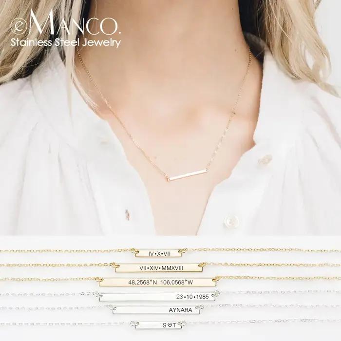 Collier Monogramme en Acier Inoxydable Plaqué Or Classique Pour Femme Occasions Spéciales Anniversaire Bureau École Fête