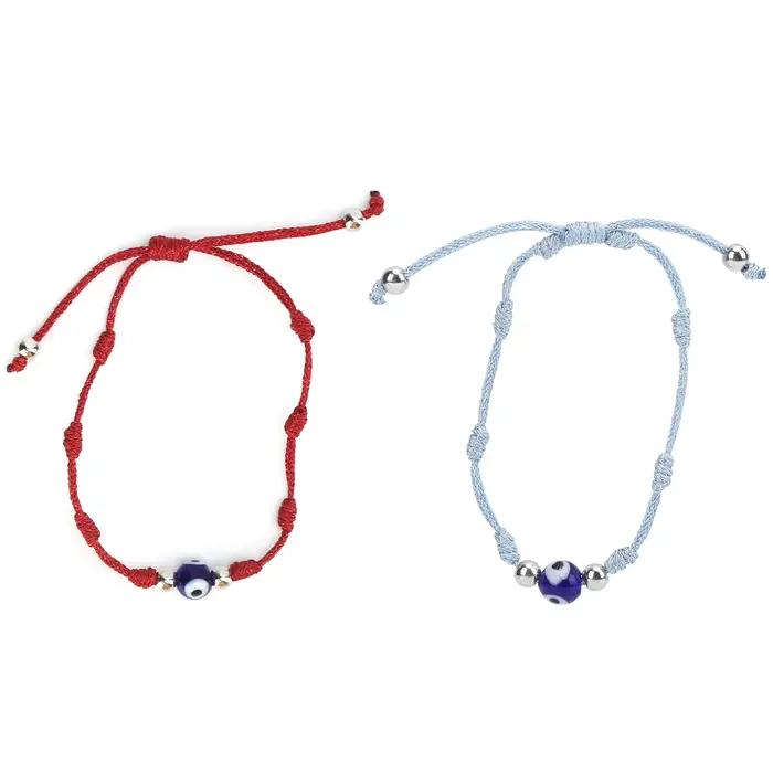 Bracelet en ficelle rouge réglable, exquis et spécial, en polyester et verre, pour les fêtes, pour les couples et les amoureux