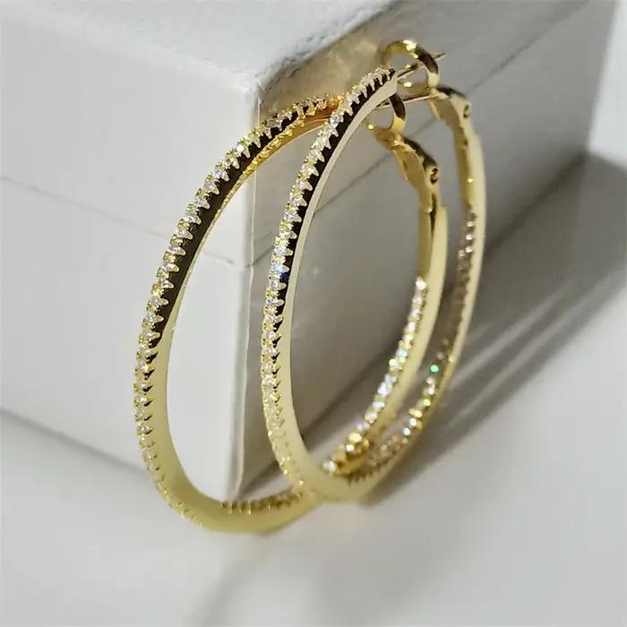 Boucles d'oreilles créoles en argent 925 plaquées or 18 carats pour femmes occasions spéciales cadeaux pour petites amies anniversaires partys