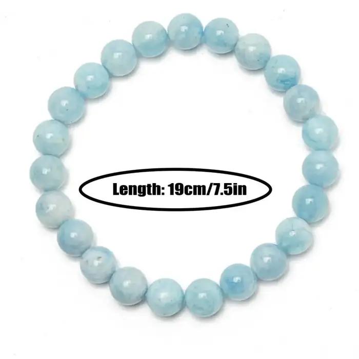 Bracelet de perles aigue-marine fait à la main