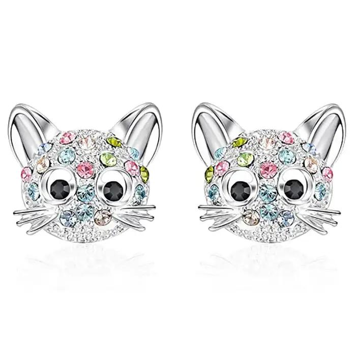 Boucles d'oreilles chat de dessin animé pour enfants filles