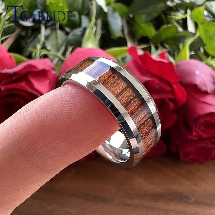 Bague de mariage en tungstène 8 mm pour homme et femme