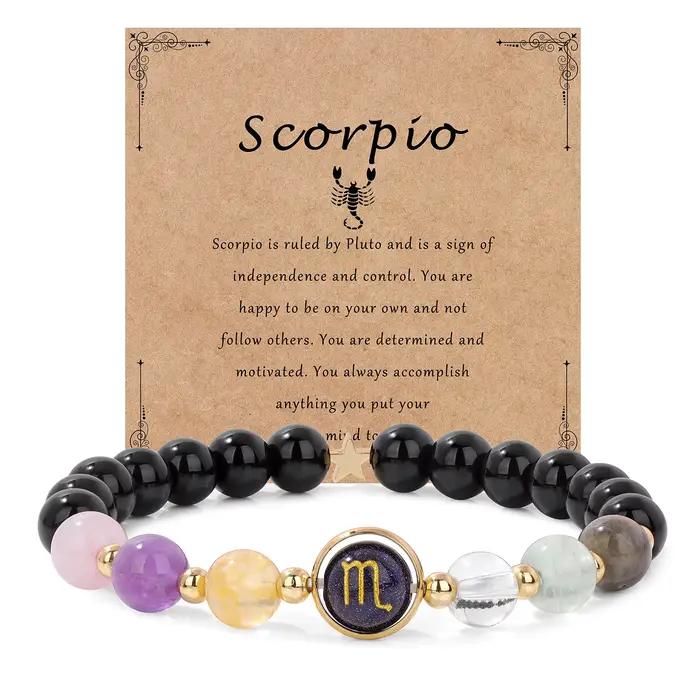Bracelet en Pierre Naturelle des Signes du Zodiaque