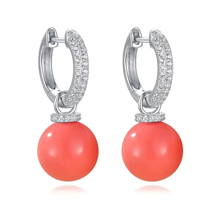 LAYA nouvelle mode Turquoise boucles d'oreilles Zircon 100% 925 argent Sterling argent plaqué lawren