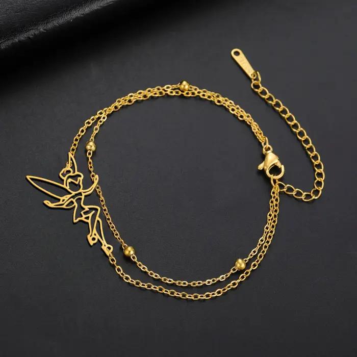 Bracelet de fée pixie en acier inoxydable avec motifs squelette pour filles et femmes occasions spéciales