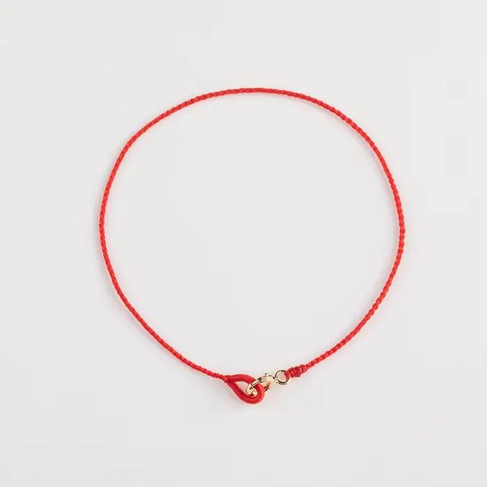 Bracelet en fil rouge tressé à la main, style féminin, motif rayé simple, tendance été 2025, bijoux