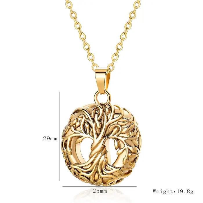Collier Urne Arbre de Vie en Acier Inoxydable Unisexe avec Kit de Remplissage pour Souvenirs Personnels Occasions Spéciales