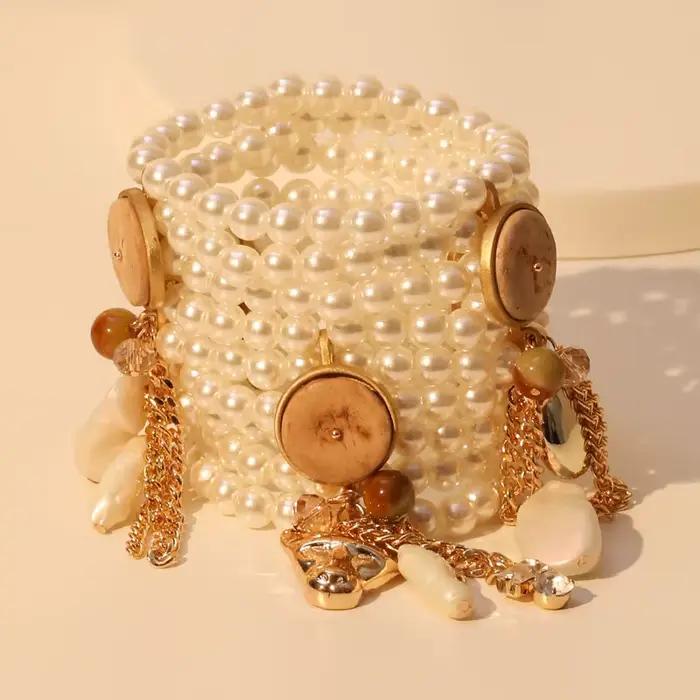 Ensemble de bracelets de perles dorées pour femmes, bijoux de cheville faits à la main, accessoires de déclaration