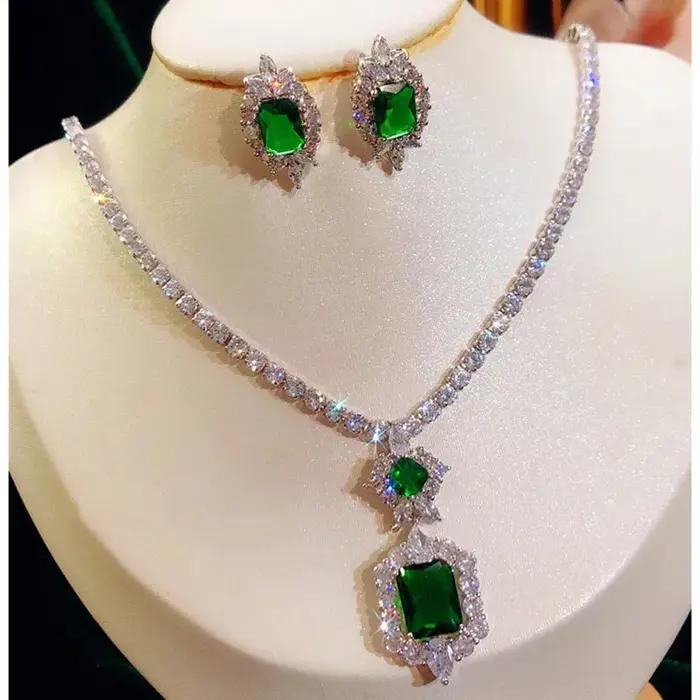 Ensemble de bijoux en argent regardé S925 pour femme