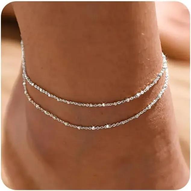 Bracelets de cheville en or/argent pour femmes
