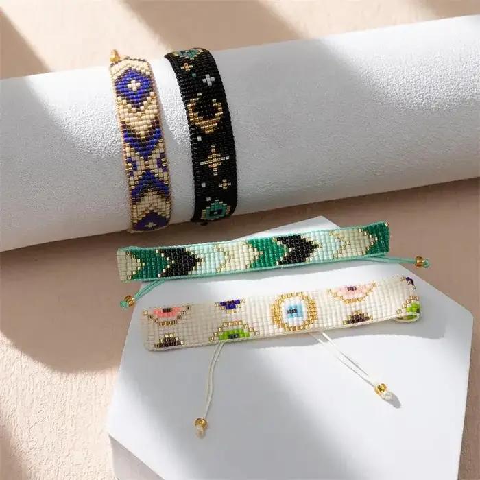 ALIYA MIYUKI Bracelets cadeau de fête des mères tissage perles flèche verte accessoires personnalisés mode bohême printemps bijoux
