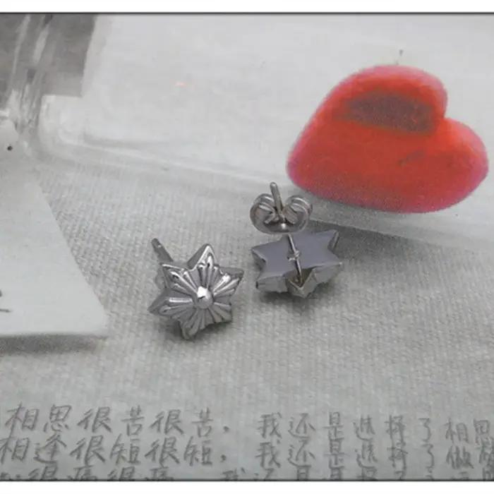 Boucles d'oreilles en argent sterling 925 étoile pour homme et femme style punk moderne rock hip hop occasions spéciales parties