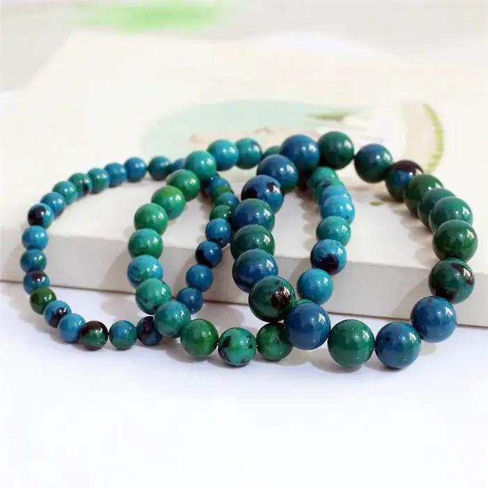 Chrysocolla Malachite Bracelet femmes hommes pierre naturelle perles