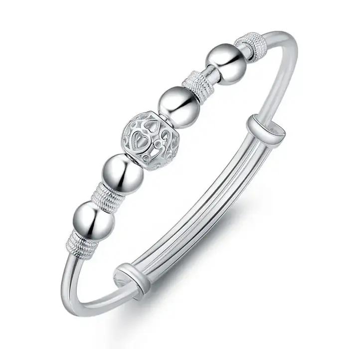 Bracelets en argent Sterling 925 pour femmes avec breloques ouvertes modernes et élégants pour occasions de fête et bal