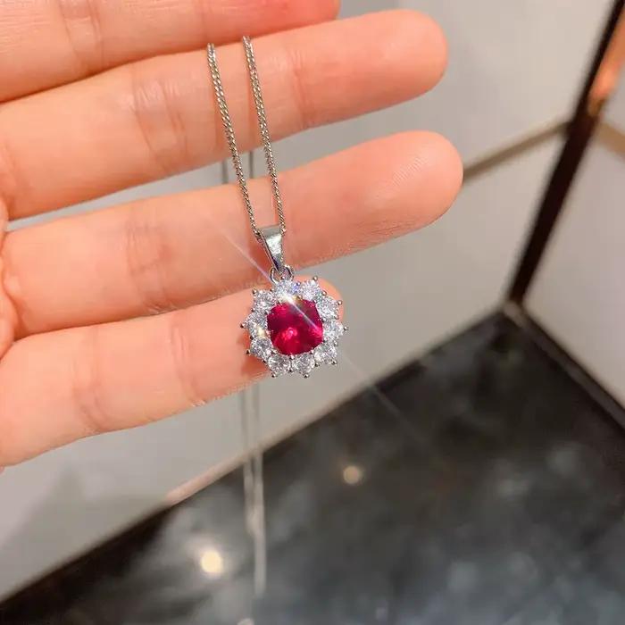 Ensemble de bijoux de mariage complet avec collier boucles d'oreilles et bague en émeraude et rubis géométriques pour femme