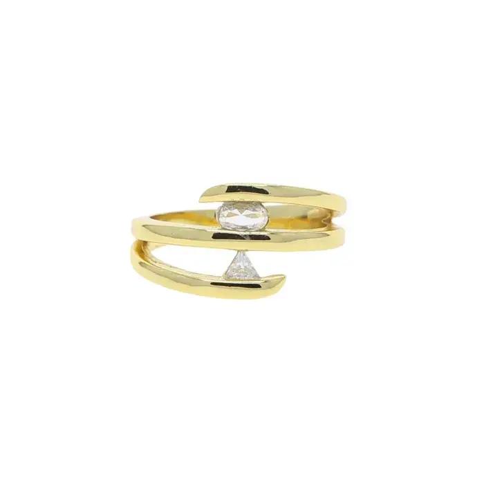 Bague en or trois cercles pour femmes, bijou de mariage unique, en stock, 2025