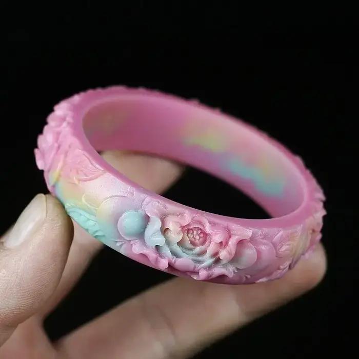 Nouveau Bracelet sculpté exquis en Agate Yanyuan