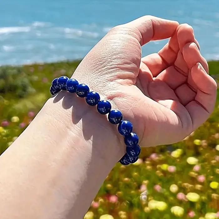 Bracelet Lapis Lazuli naturel bijou de couple pour homme et femme cadeau de mariage pour femmes et hommes occasions spéciales