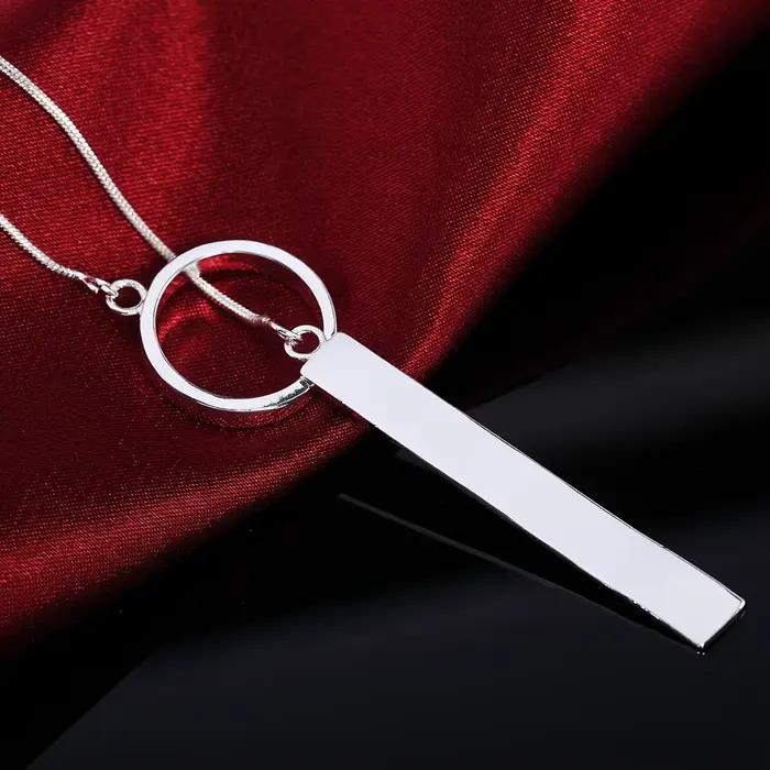 Collier en argent Sterling 925 pendentif rond moderne bijou pour femmes cadeau d'anniversaire mariage et fêtes de fin d'année