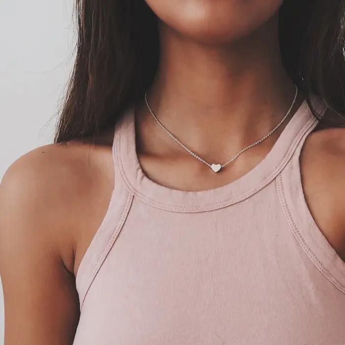 JOStar-Collier ras du cou en or et argent pour femme
