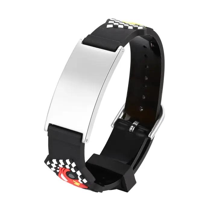 Bracelet personnalisé avec nom et barre d'identification, pour bébé et enfant, breloques tressées à