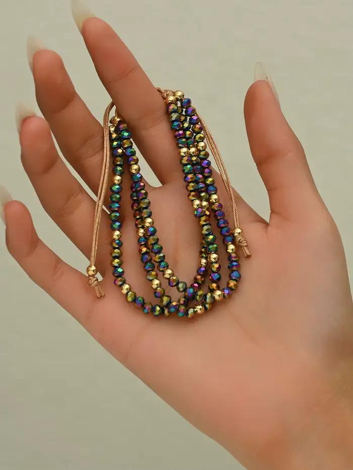 Bracelet bohème en perles de cristal colorées fait à la main