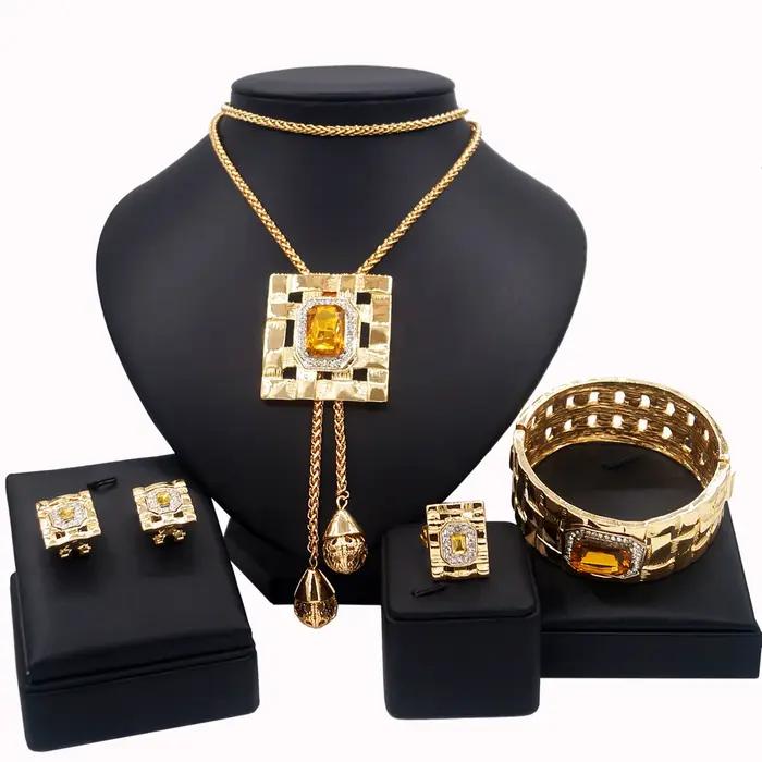 Ensembles de bijoux de pierres précieuses artificielles pour femmes