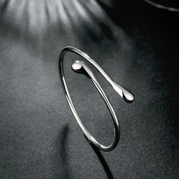 Bracelet en argent Sterling 925 pour femmes goutte d'eau élégant occasion mariage bal soirée cadeau spécial
