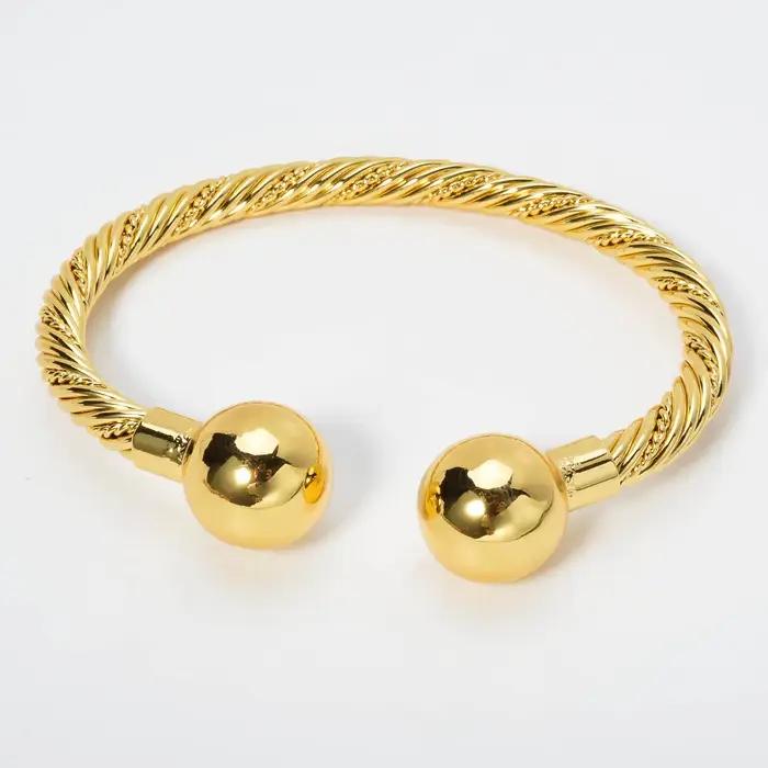 Diana bébé bijoux à portée de main 18K plaqué or bracelet femmes bijoux de luxe torsion breloques af