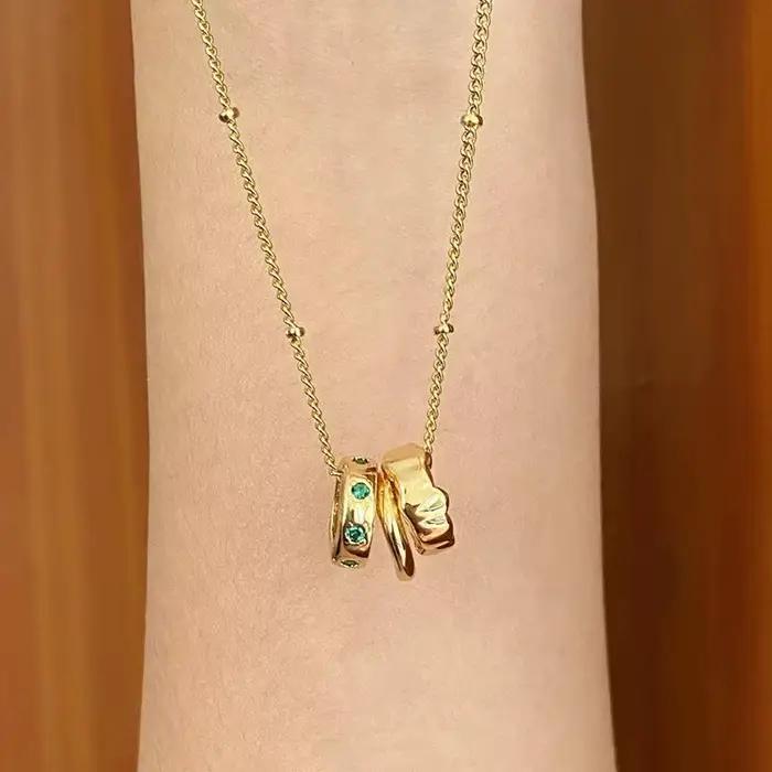 Collier vintage en diamant vert brillant pour femmes ensembles de bijoux mariage soirée de gala occasions spéciales