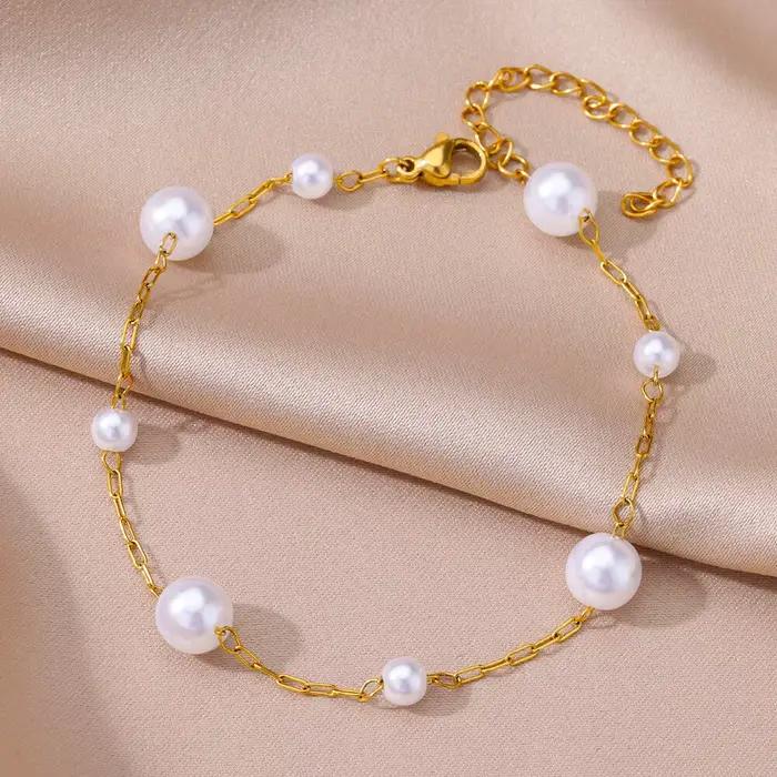 Bracelets de cheville en acier inoxydable pour femme