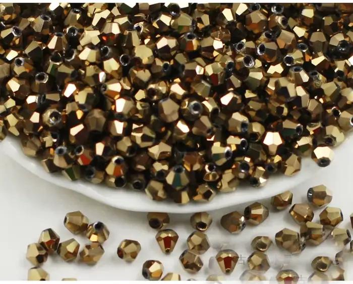STENYA – Bijoux en cristal plaqué, 4mm, perles tchèques, nœud papillon Bicone, boucles d'oreilles, accessoires de collier